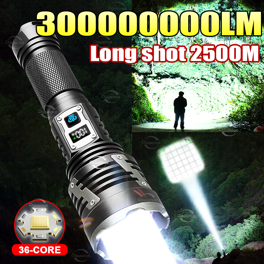 Ultra Powerful Rechargeable Flashlight LED Super Bright Torch for Fishing, Hunting