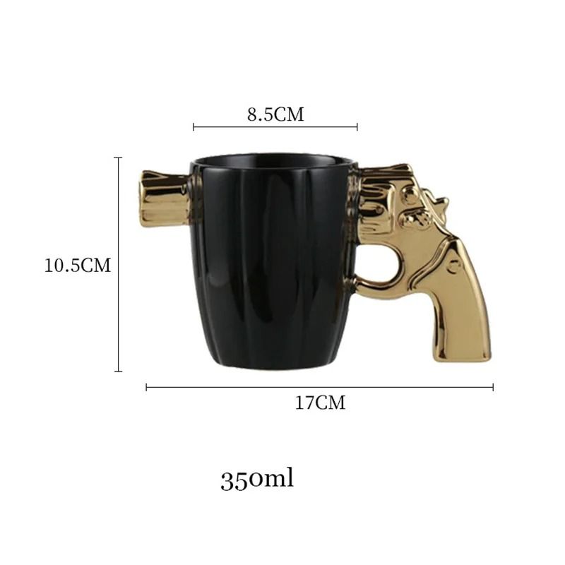 Creative 3D Revolver Modeling Ceramic Coffee Mug