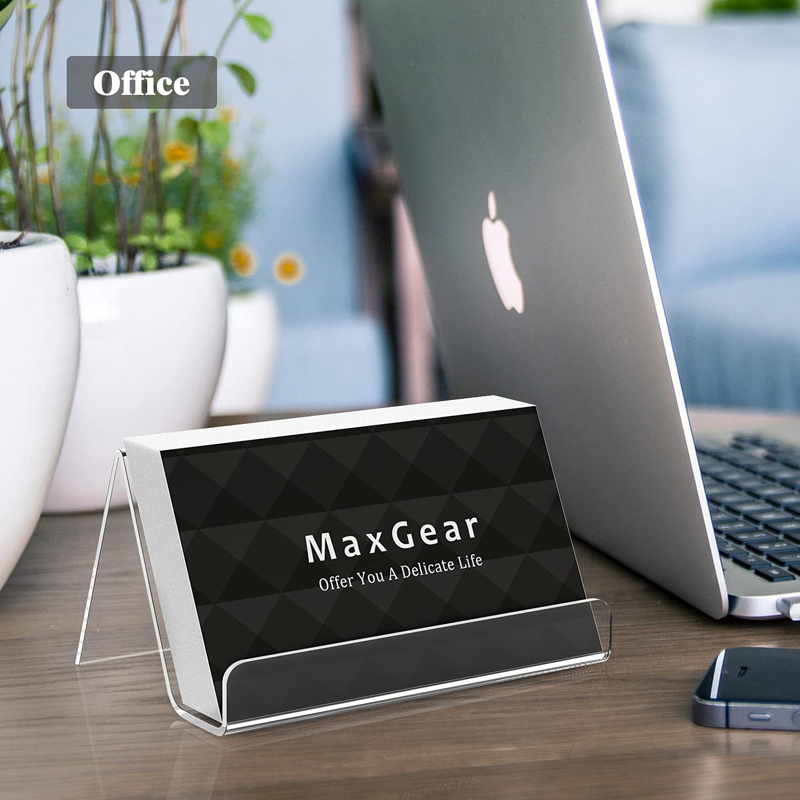 Acrylic Business Card Holder Desk Organizer - Office Display Stand