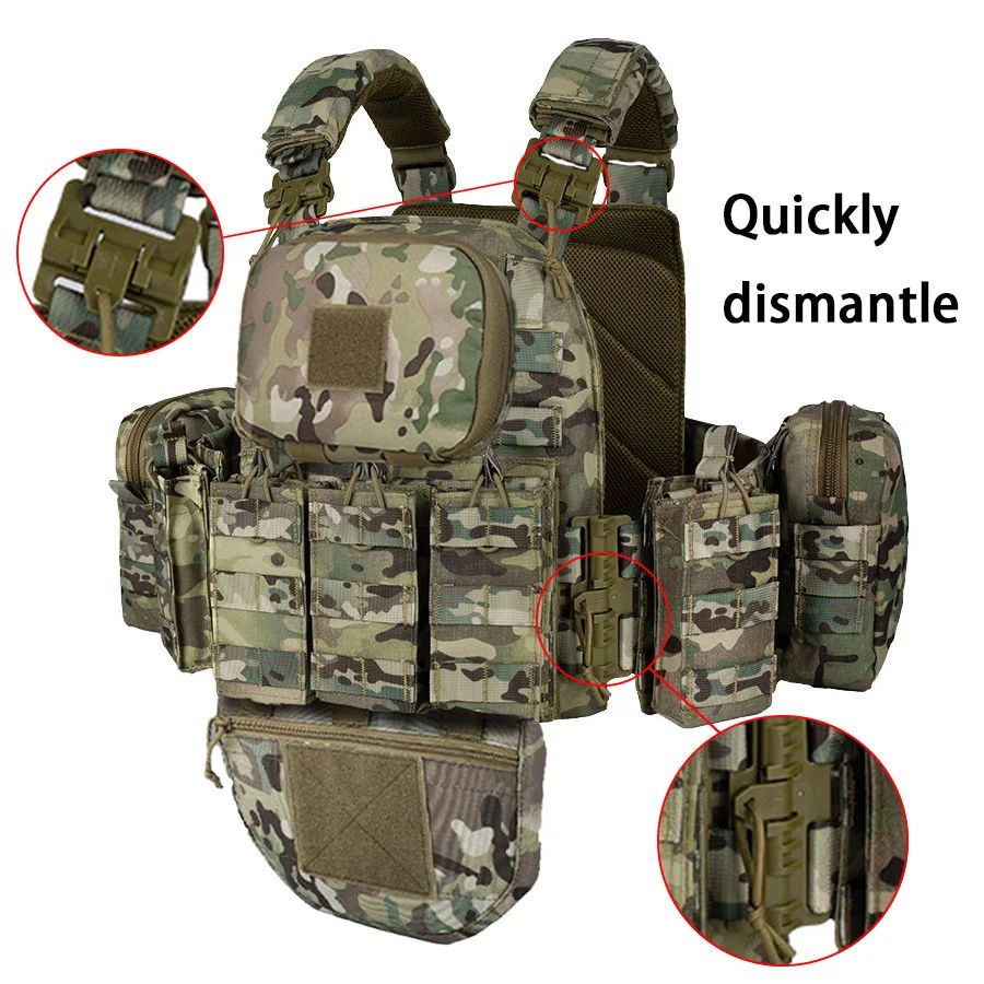 Quick-Release Tactical Training Vest – MOLLE Multifunction Outdoor Utility Equipment Vest