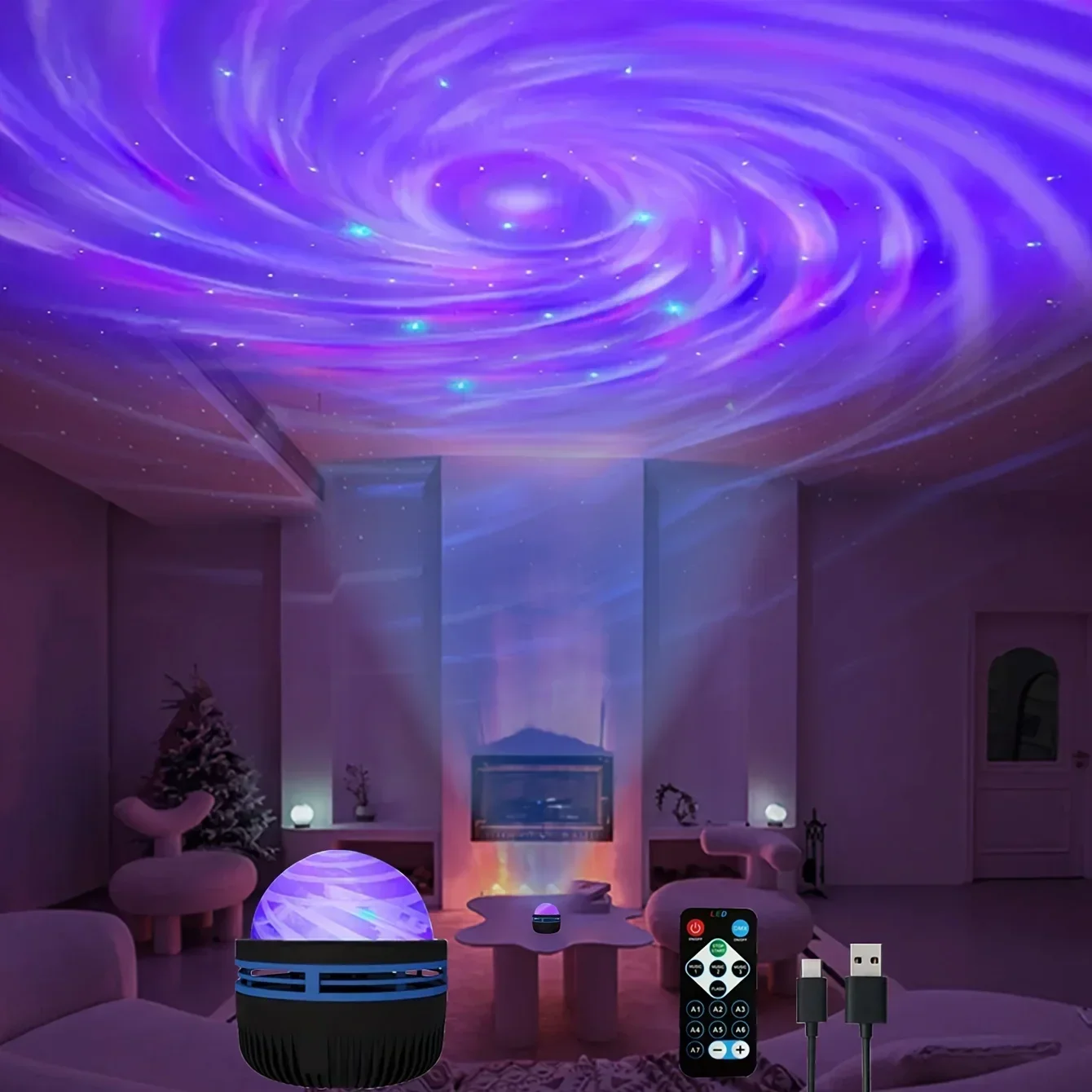 LED Galaxy Projector Light with Remote Control, 3-in-1 Aurora, Stars, and Nebula Night Light for Bedroom Decoration,