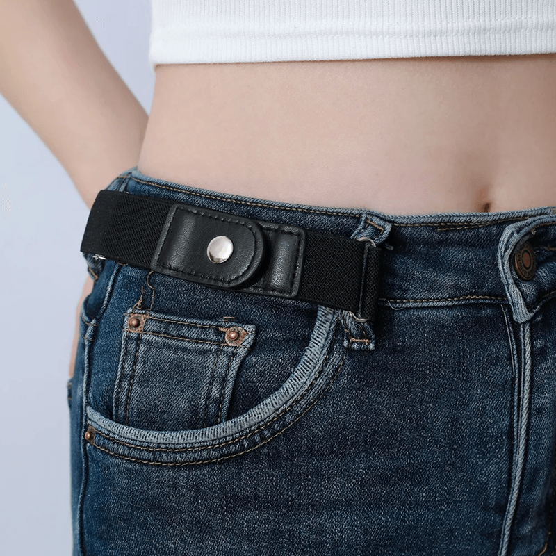 Unisex No Buckle Elastic Stretch Belt Set Adjustable Invisible Fit