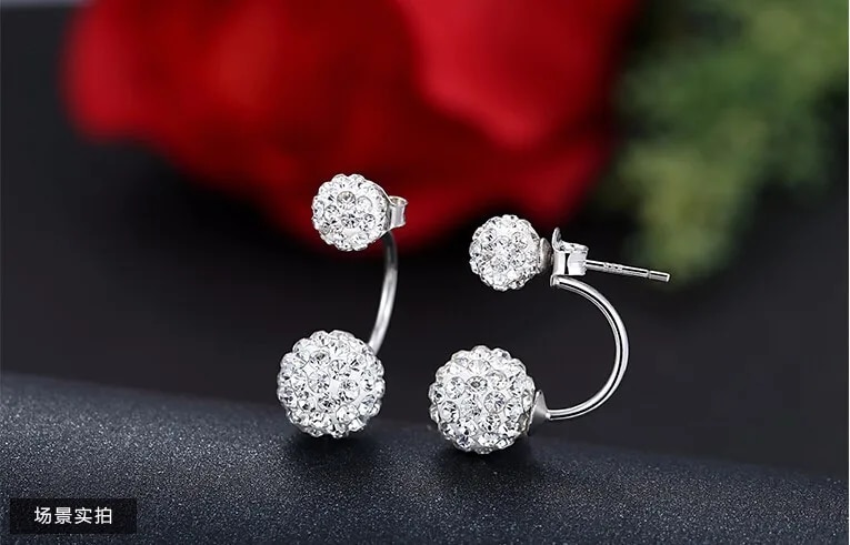 925 Sterling Silver Shambhala Ball Stud Earrings: CHSHINE Fashion Jewelry with Free Wholesale Gifts