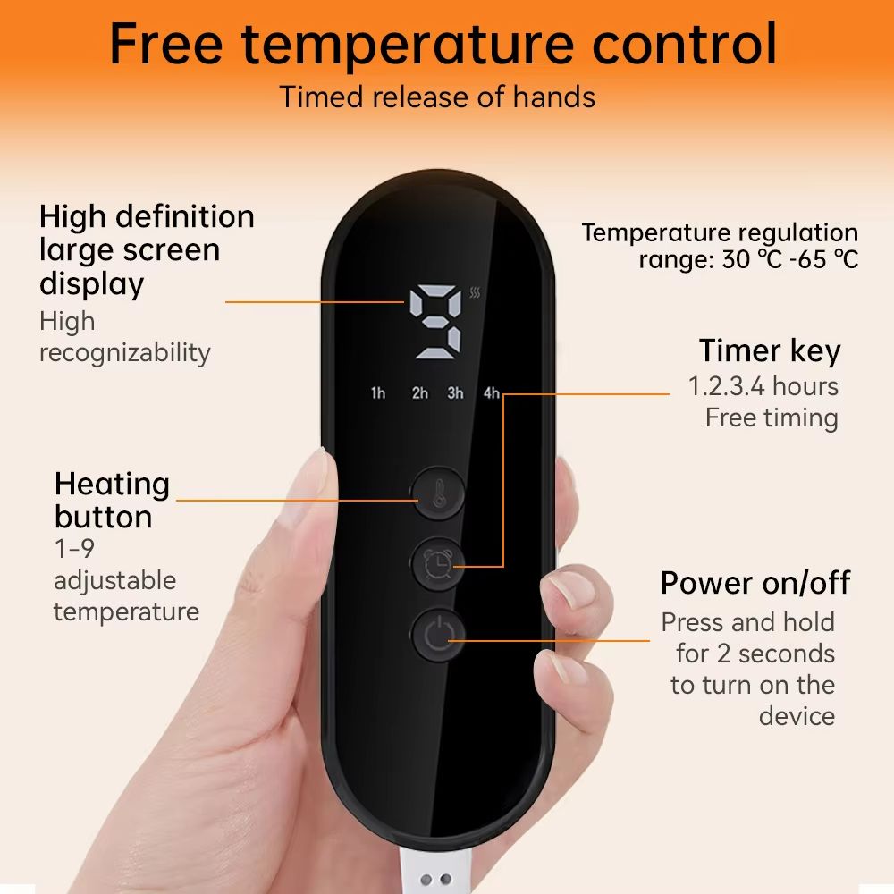 CozyFeet Electric Heated Foot Warmer – 9 Gear Heating Pad with Adjustable Temperature Control