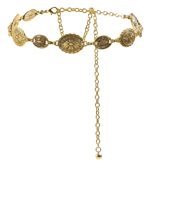 Retro Womens Metal Waist Chain Circle Link Belt