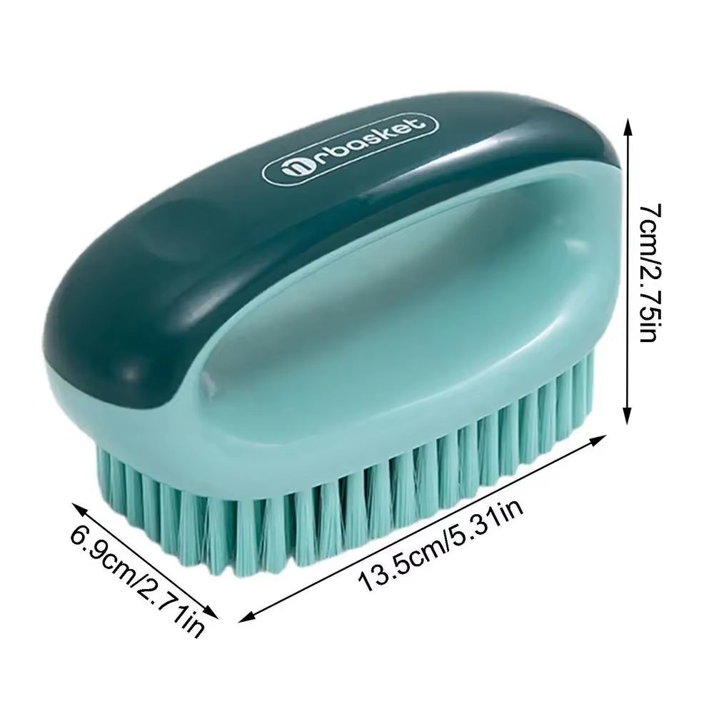 Soft Bristle Anti-Slip Shoe and Laundry Cleaning Brush with Hangable Handle