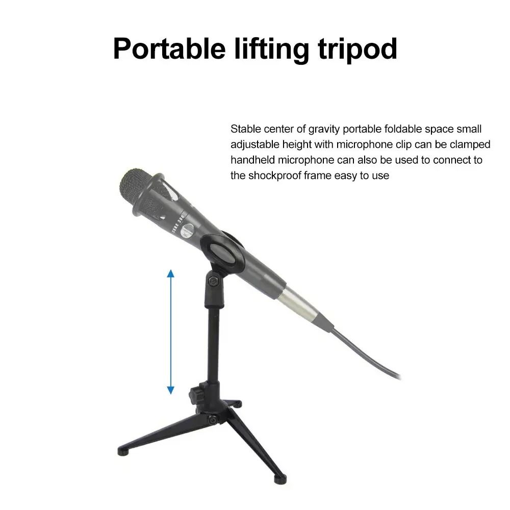 Universal Adjustable Mini Desktop Microphone Stand | Portable Tripod Mic Holder