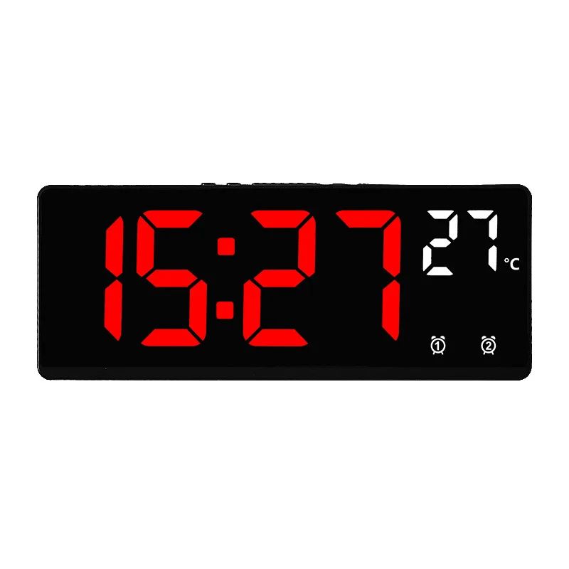 Voice Control LED Digital Alarm Clock with Temperature