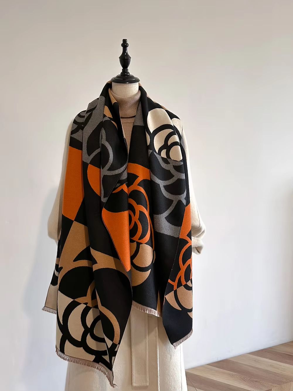 Luxury Women's Cashmere Winter Scarf – Thick Warm Pashmina Shawl Wrap Blanket Bufanda