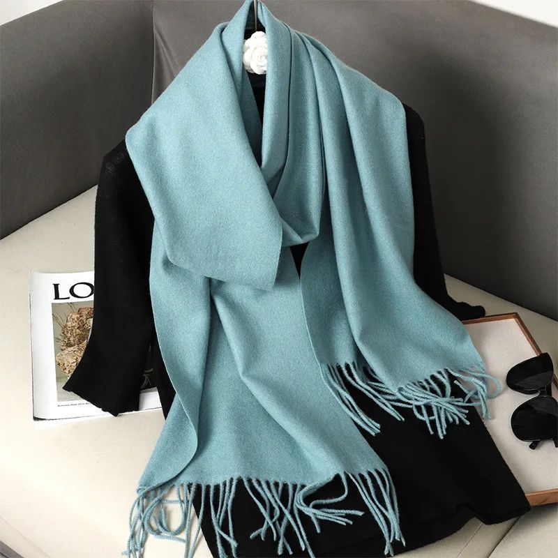 Luxe Winter Cashmere-Feel Women's Scarf Shawl with Tassels