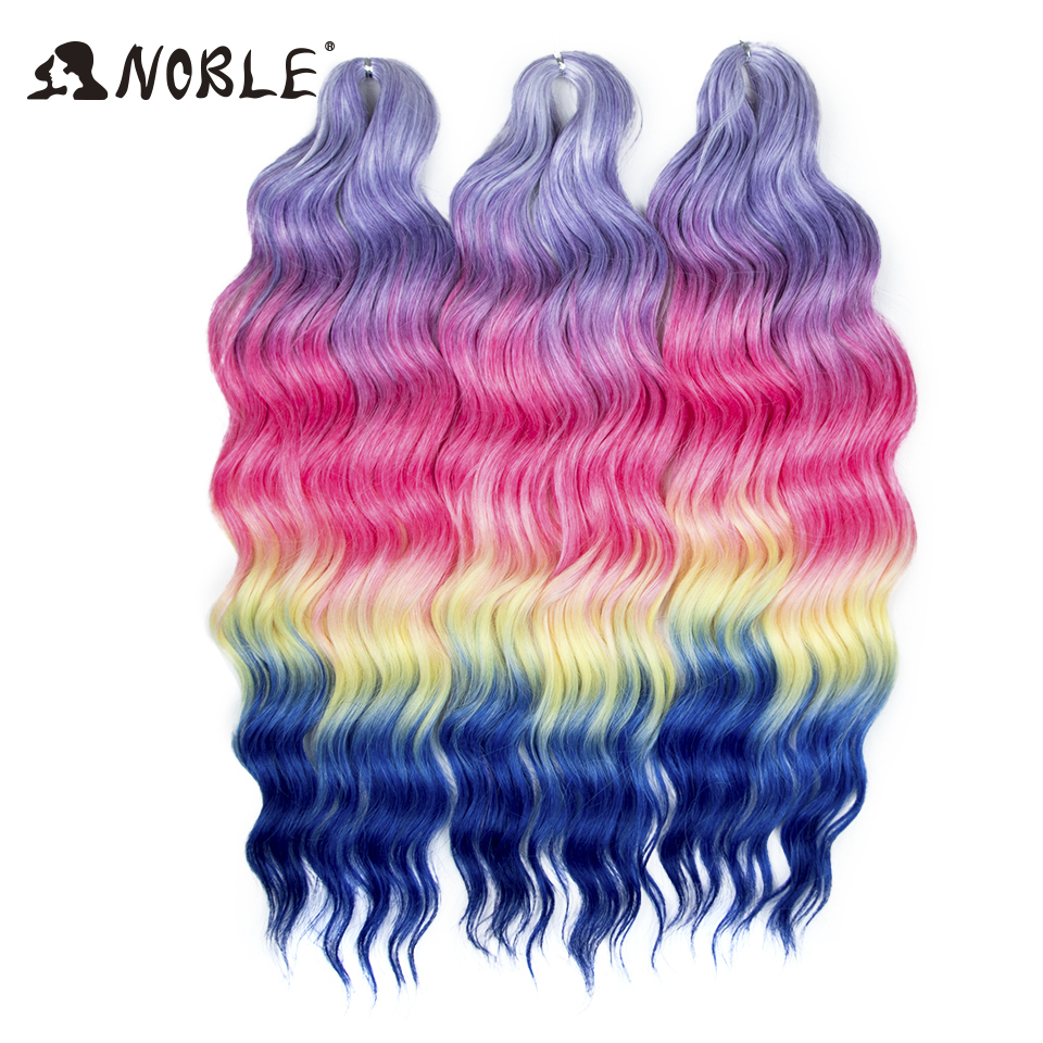 Noble Hair Synthetic Loose Deep Wave Braiding Hair Extensions Ombre Blonde Twist Crochet Curly Water Wave Braid