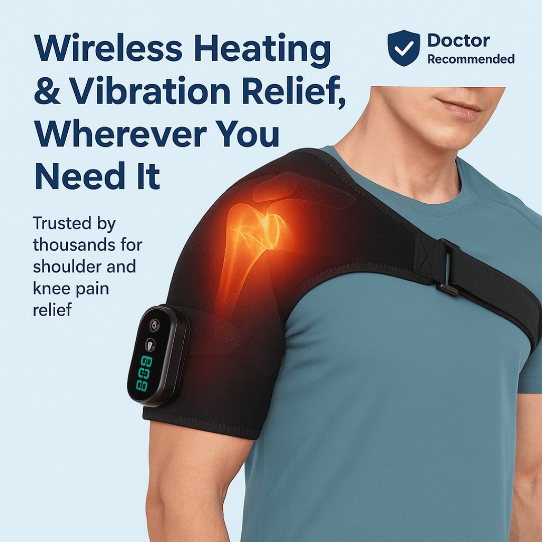 Detachable Wireless Control Electric Heating Vibration Massager for Shoulder and Knee Pain Relief