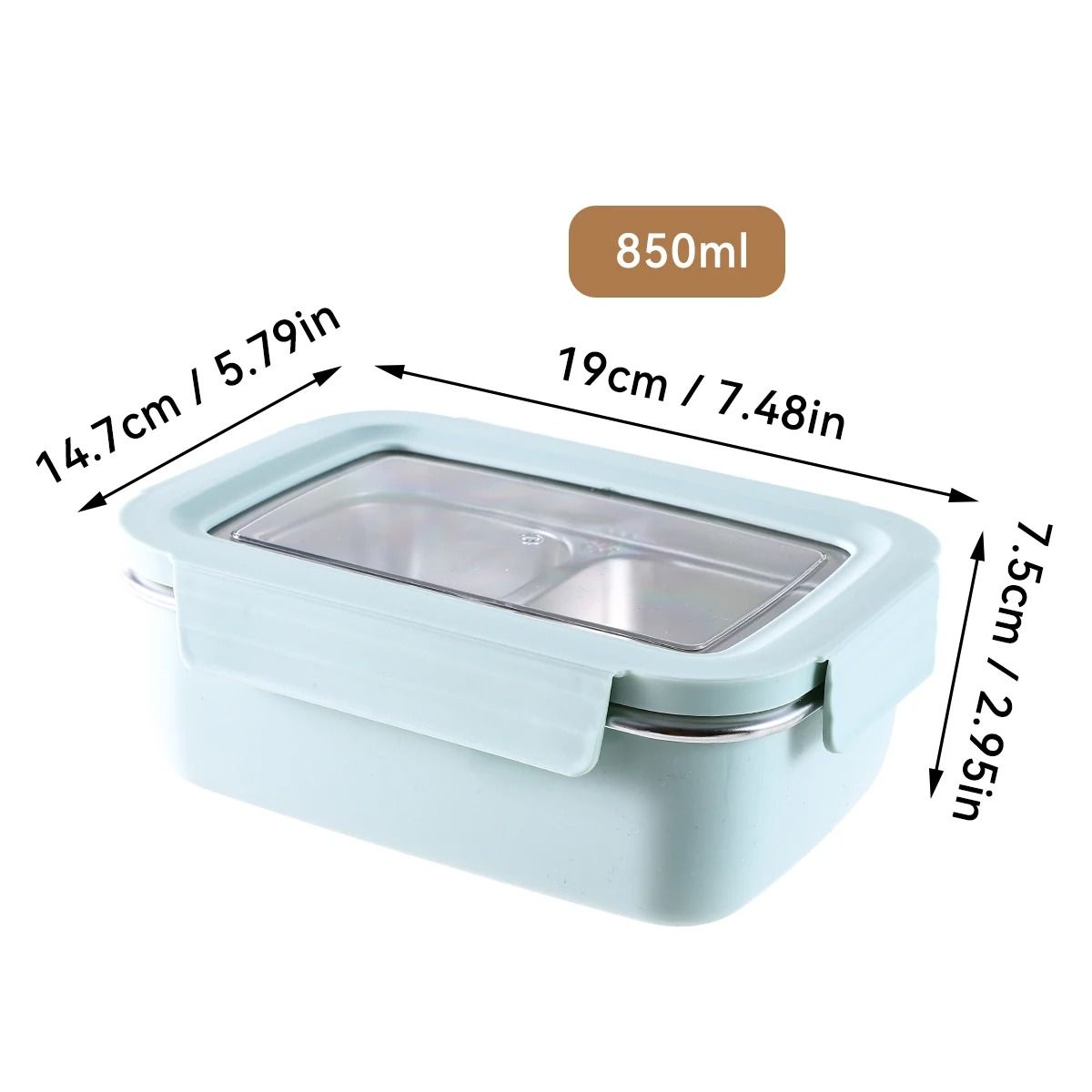 Stainless Steel Lunch Box Leak Proof Divided Microwave Safe Bento Container