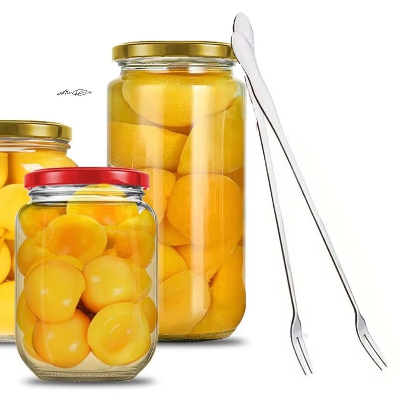 2 Pcs Stainless Steel Long Handle Pickle Fork and Spoon Set Jar Grabber for Preserves and Canning