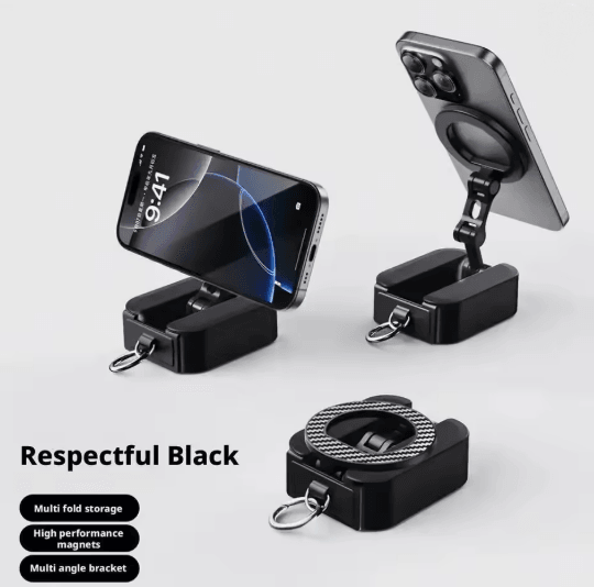 Magnetic Phone Stand Foldable Travel Holder Extendable Desk and Airplane Mount