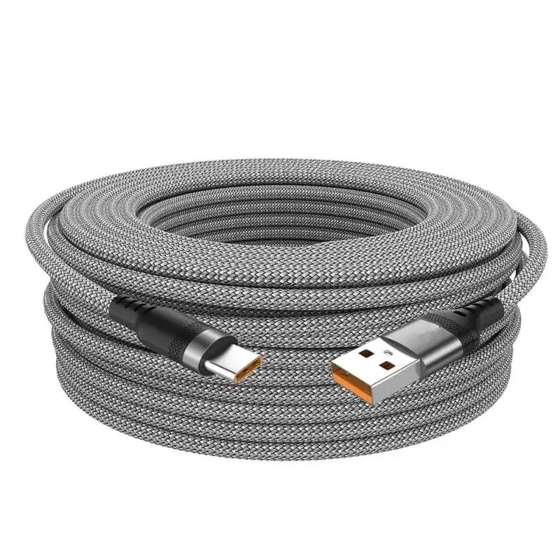 Extra Long USB C Fast Charging Cable Nylon Braided 6A Data Wire