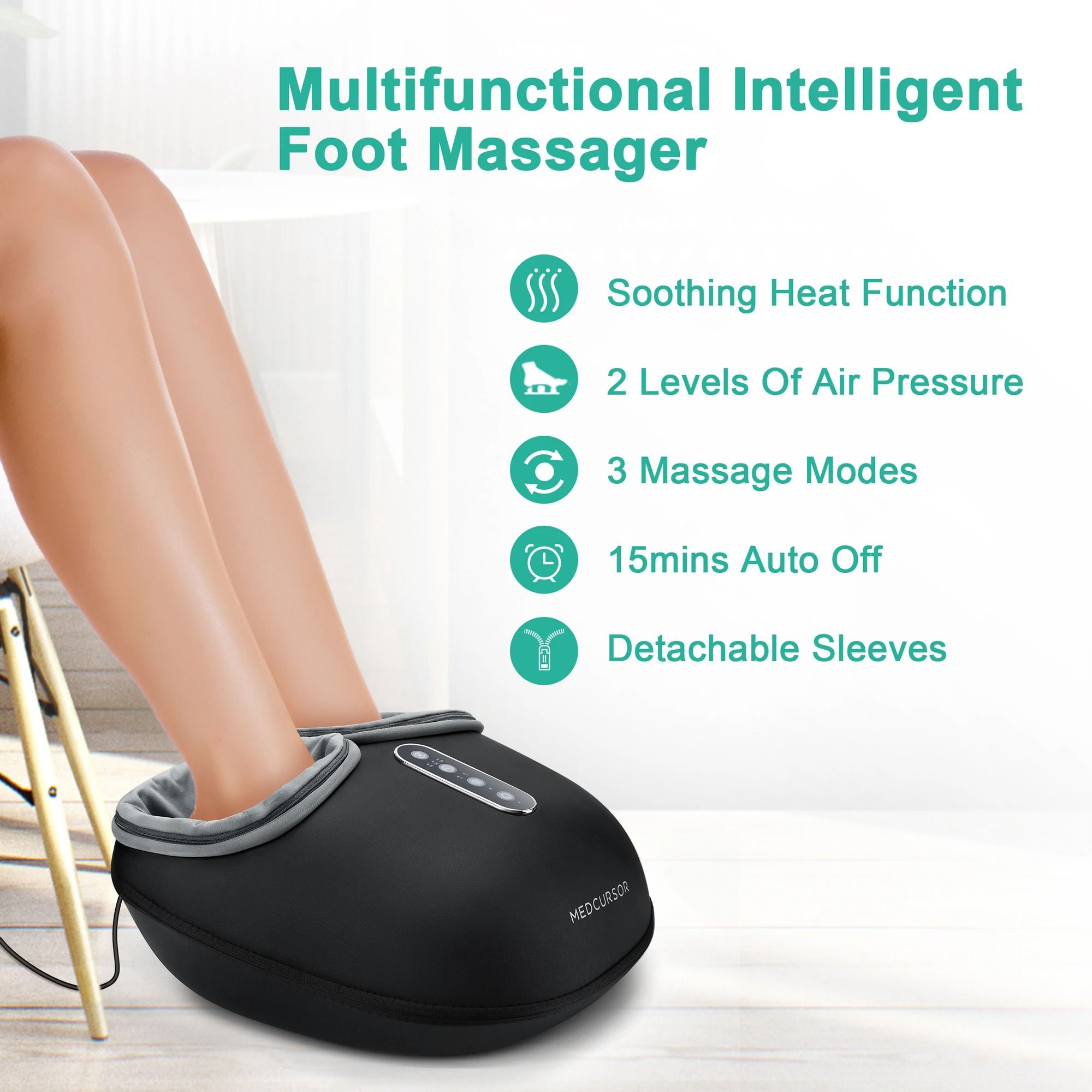 Shiatsu Heat Roller Foot Massager Machine Fully Enveloped Foot Therapy