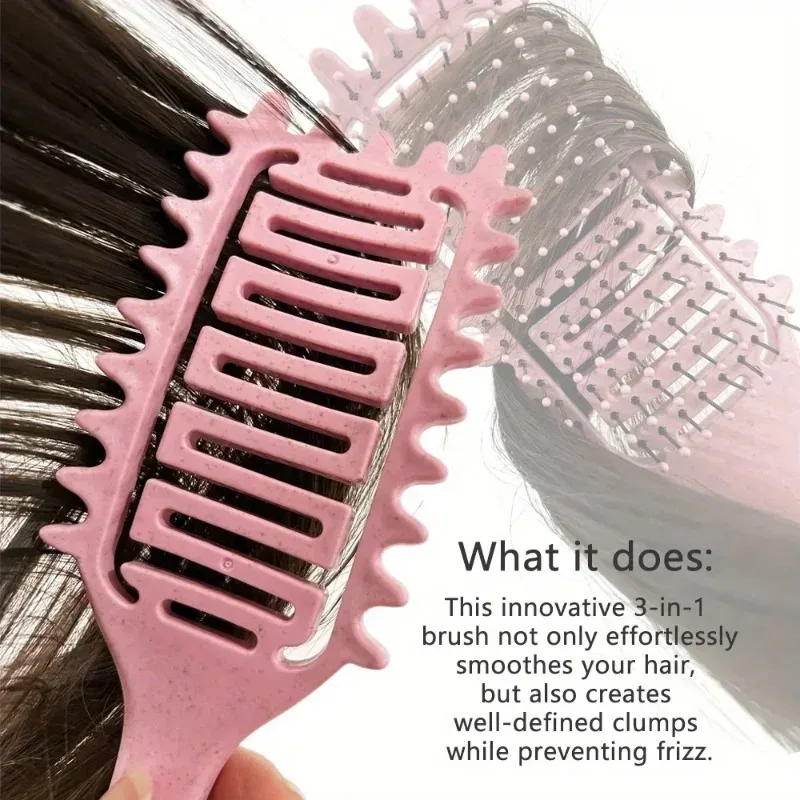 Hollow Out Detangling Hair Brush, Curl Define Styling Brush, Shaping Curls Barber Hairdressing Tools