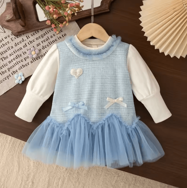 SweetBelle Baby Girl Princess Dress – Long Sleeve Tulle Toddler Party Dress (1–3Y)