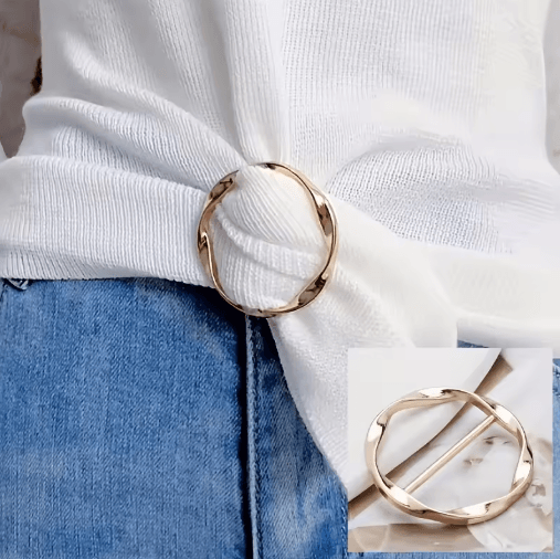 Adjustable Shirt Ring & Scarf Buckle Set (5-Pack) – Multipurpose Fashion Belt Accessories
