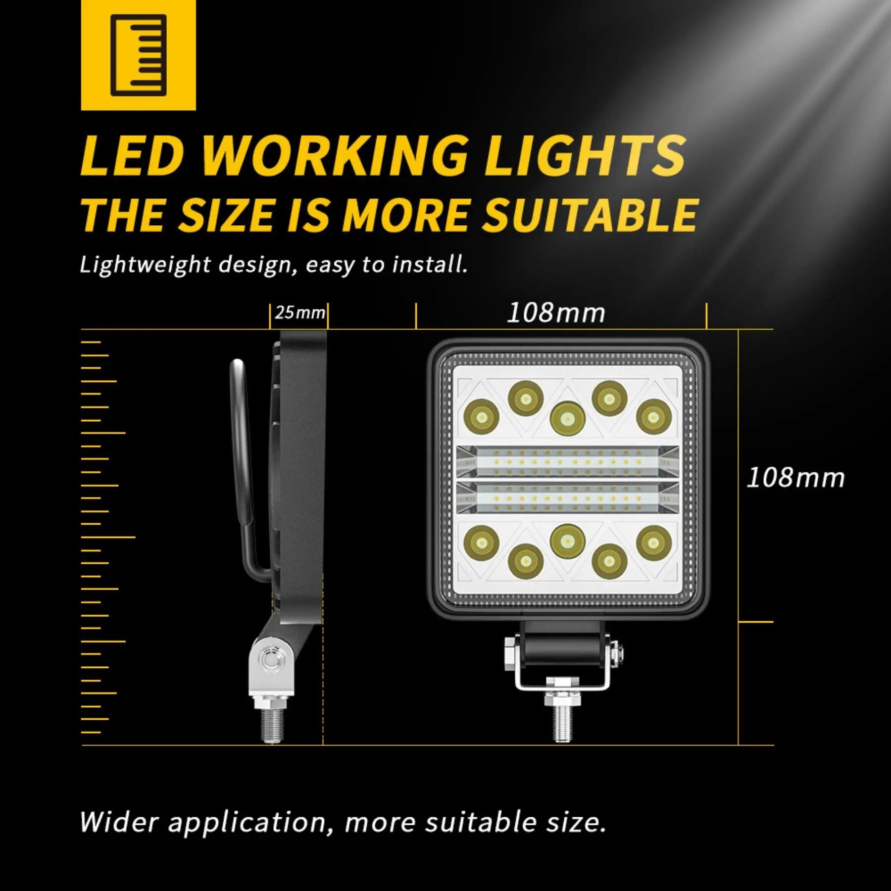 102W High-Intensity LED Work Light | IP65 Waterproof Spot & Flood Combo for Trucks & Tractors