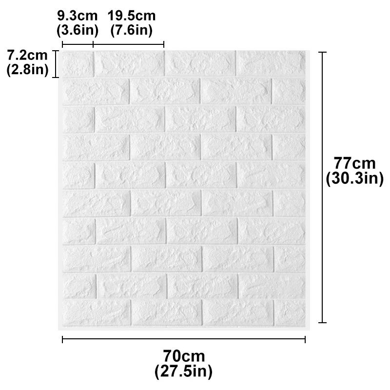 3D Brick Wall Stickers Self-Adhesive Foam Panels – Peel and Stick Brick Wallpaper Decor