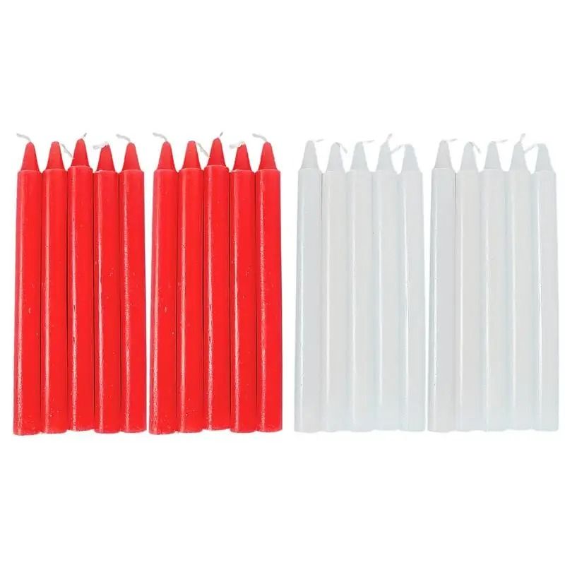 10PCS Natural Wax Unscented Taper Candles Professional Survival & Celebration Support System
