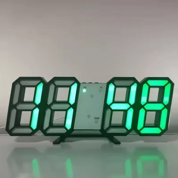 3D LED Digital Wall Clock Alarm Time Date Temperature Display Modern Desk and Wall Clock