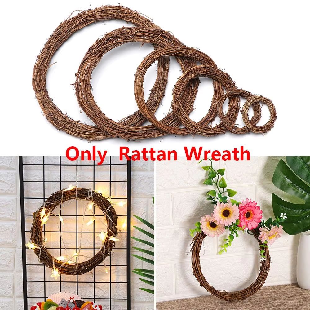 EverJoy Christmas Artificial Wreath – Handmade Wicker Vine Rattan Garland for Holiday, Home & Party Decoration (8–30CM)
