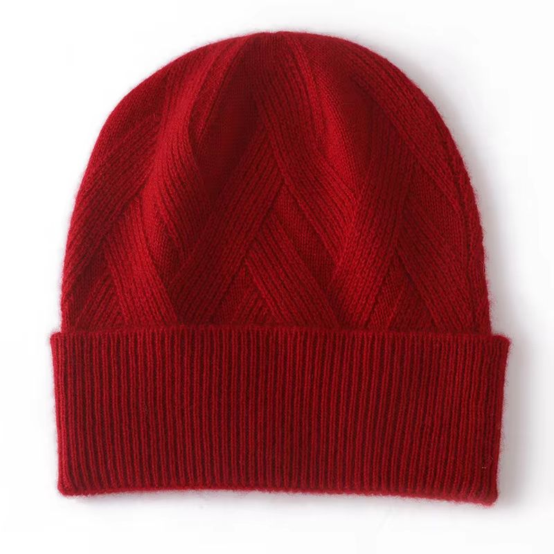 100% Pure Cashmere Knitted Women's Winter Hat Soft Warm Fashion Cap