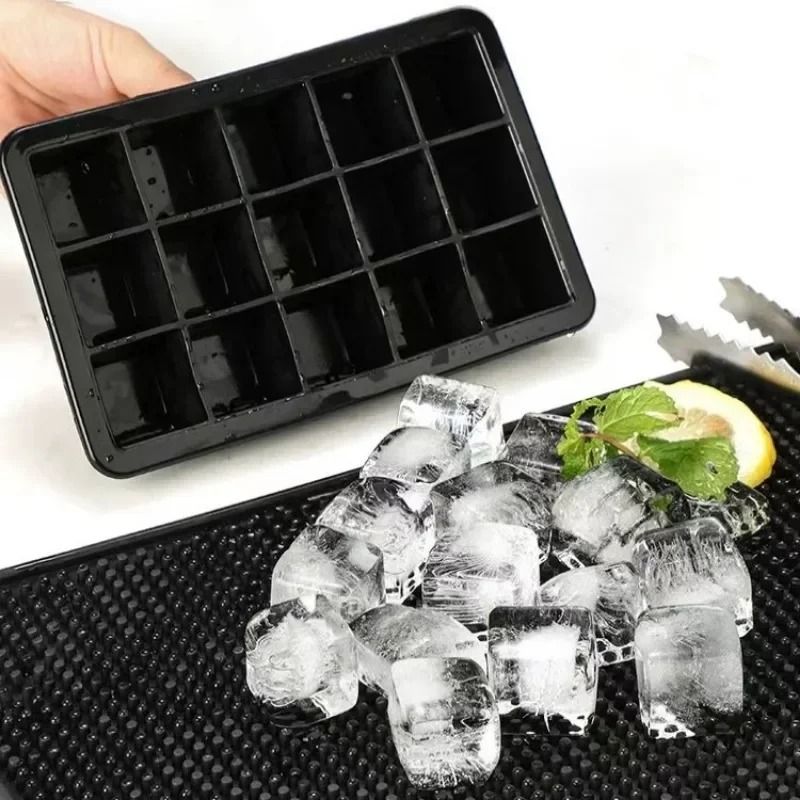 Large Silicone Ice Cube Tray Mold for Jumbo Square Ice Cubes