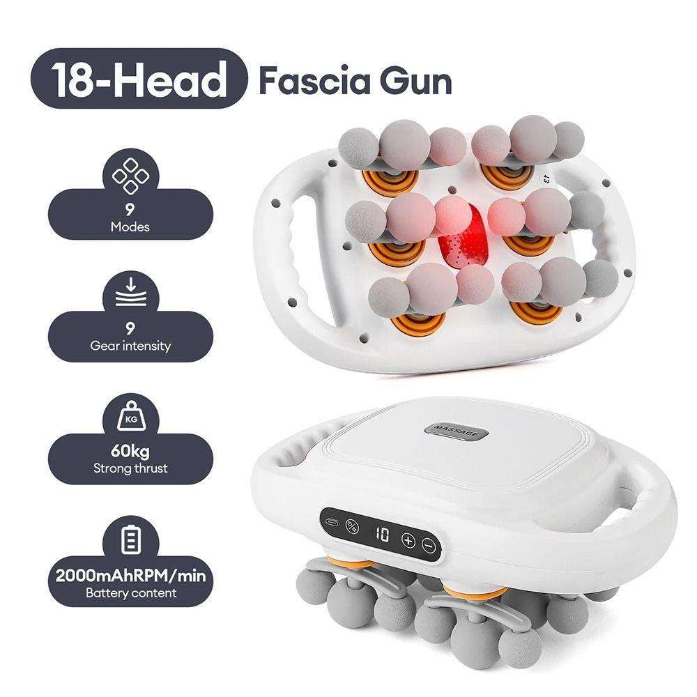 42 Heads Fascia Gun High Frequency Vibration Body Massage Gun Back and Waist Massager Neck Shoulder Massager Muscle