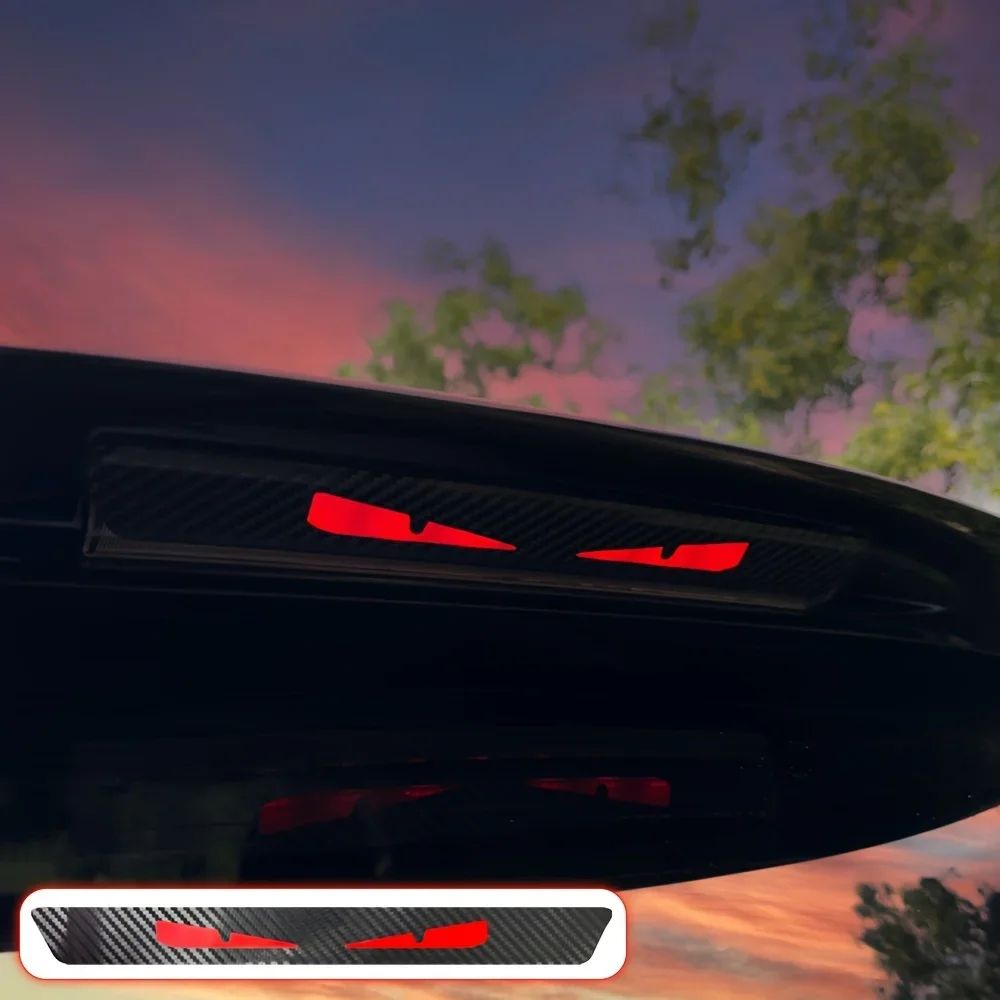 MonsterEyes Devil Eyes Tail Light Decal – Carbon Fiber Rear Light Sticker & Night Projection Sticker