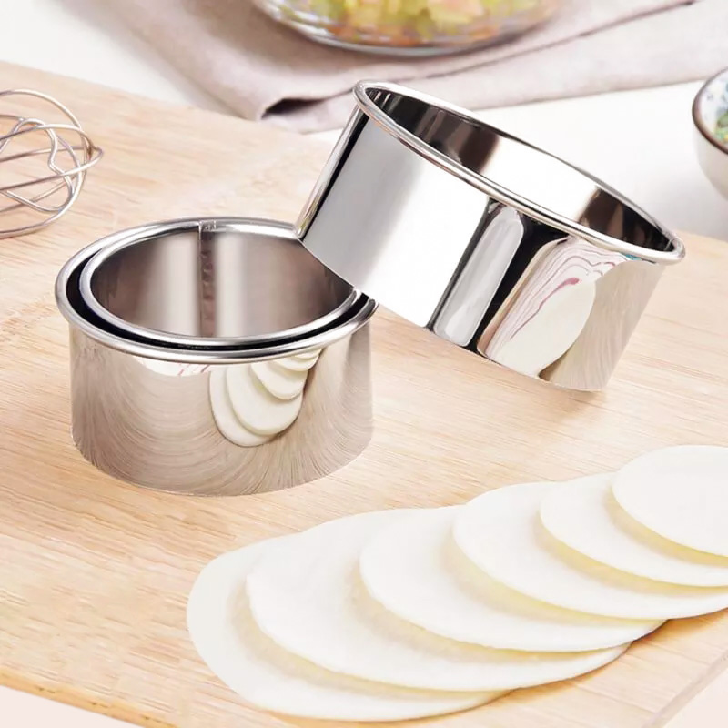 Stainless Steel Dumplings Molds Round Cookie Biscuit Cutters Circle Pastry Ring Molds