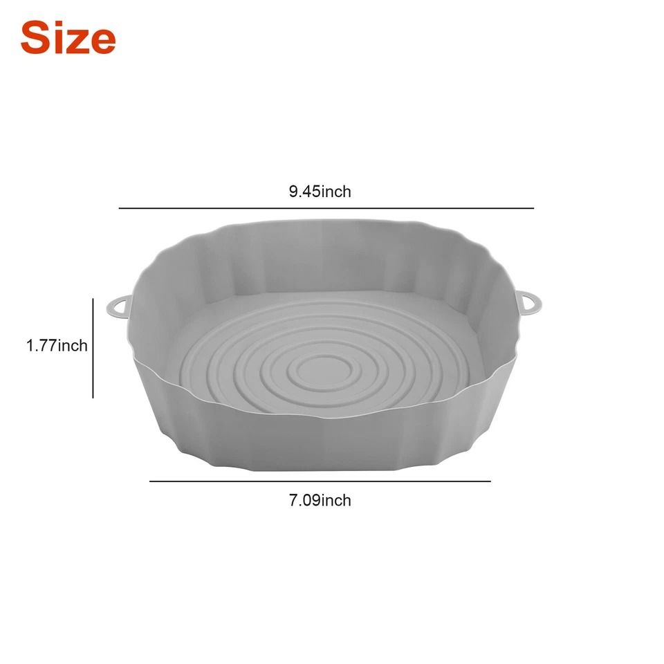 Reusable Non-Stick Air Fryer Silicone Basket Liners, Baking Tray Mats, Heat-Resistant & Durable for Easy Cleaning