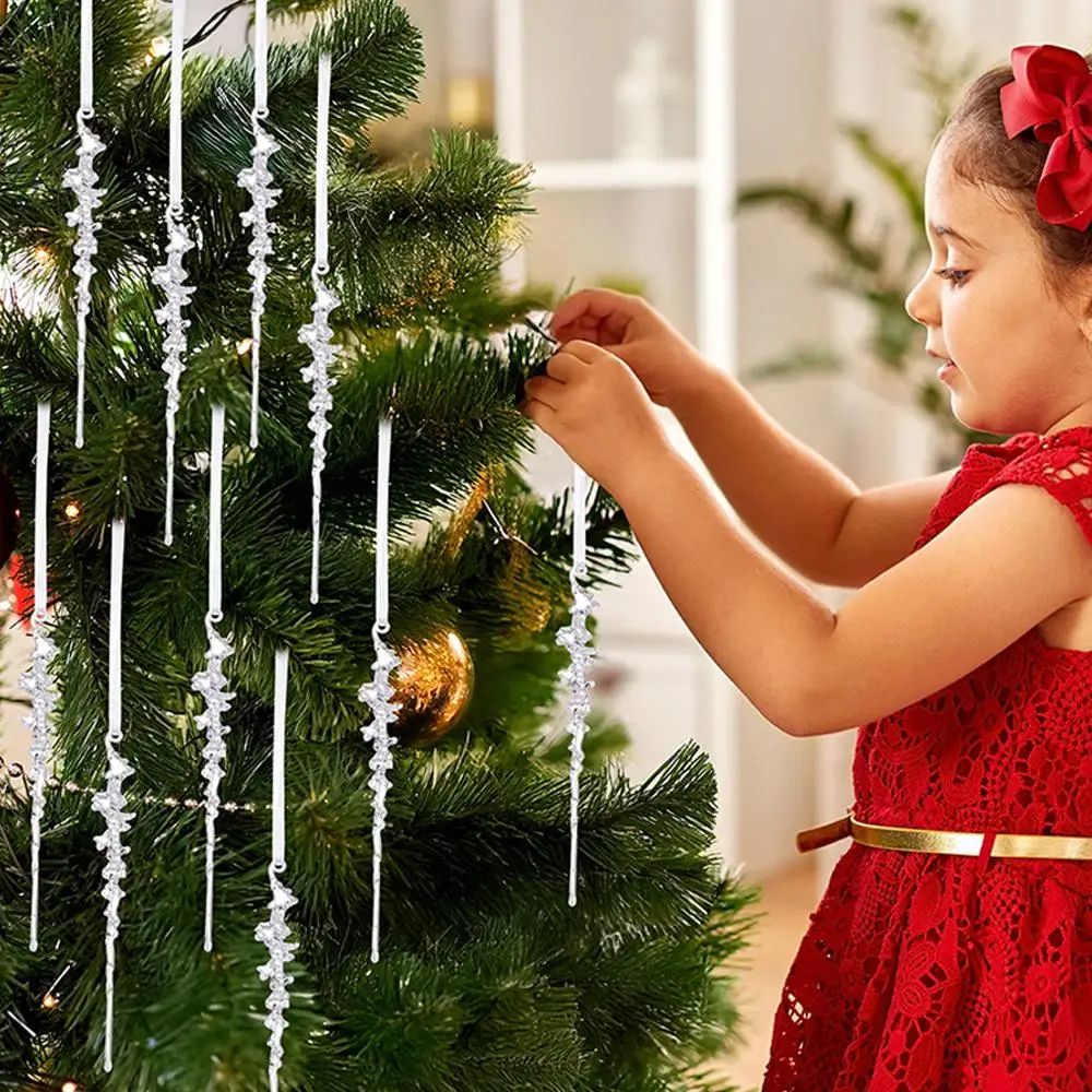 Acrylic Ice Cone Christmas Hanging Ornaments Set