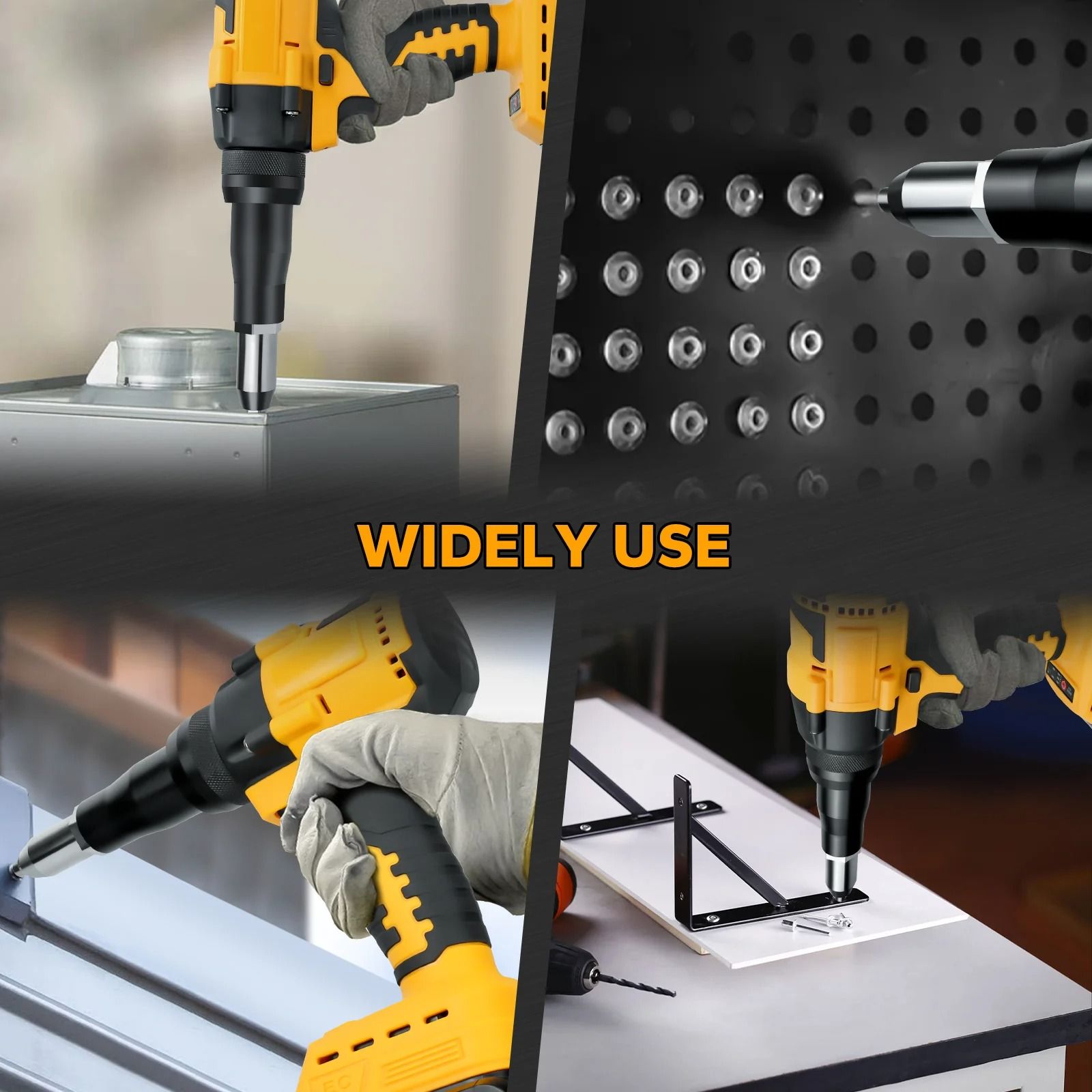Brushless Electric Rivet Gun with LED Light 2.4–4.8mm (Battery Not Included)