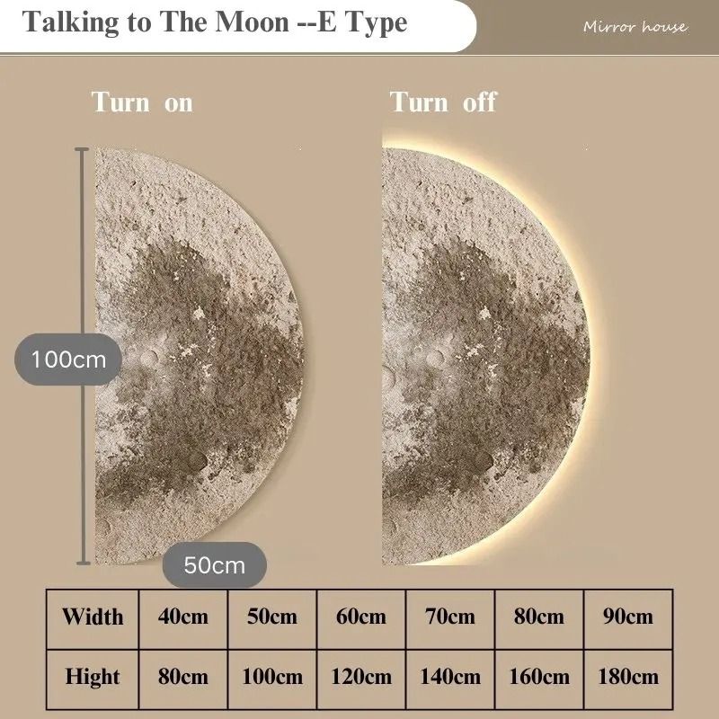 Remote Control Dimming LED Moon Wall Painting Lamp