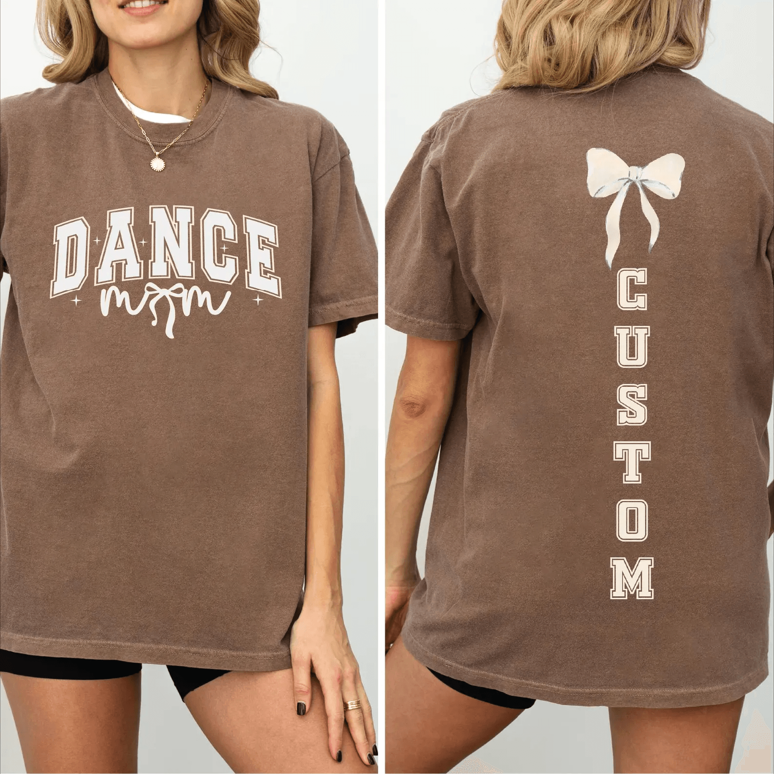 Custom Dance Mom Shirt Comfort Colors Bow Tee Personalized Dance Mom Gift
