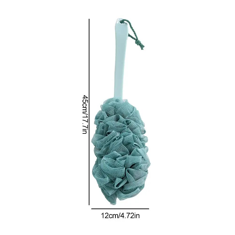 Long Handle Mesh Loofah Bath Brush – Shower Body Scrubber with Soft Bubble Exfoliating Cleaner
