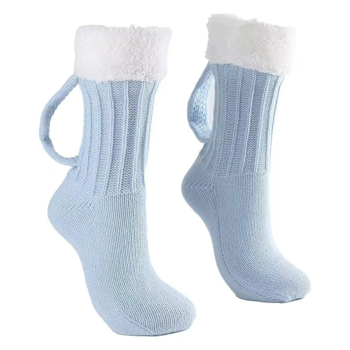 3D Beer Mug Knitted Socks Warm Padded Mid Calf Winter Sleep Socks