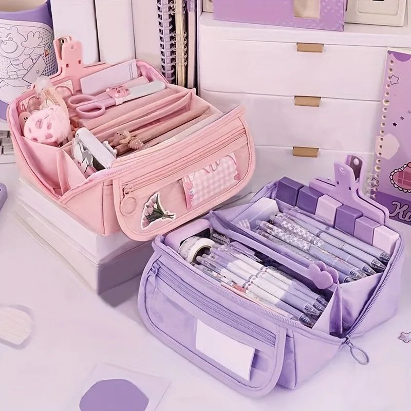 Large Capacity Pencil Case Organizer for School and Office Supplies