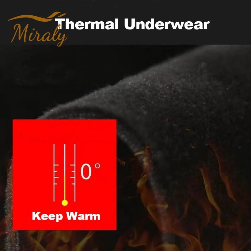 Mens Fleece Thermal Underwear Set Winter Warm Compression Long Johns