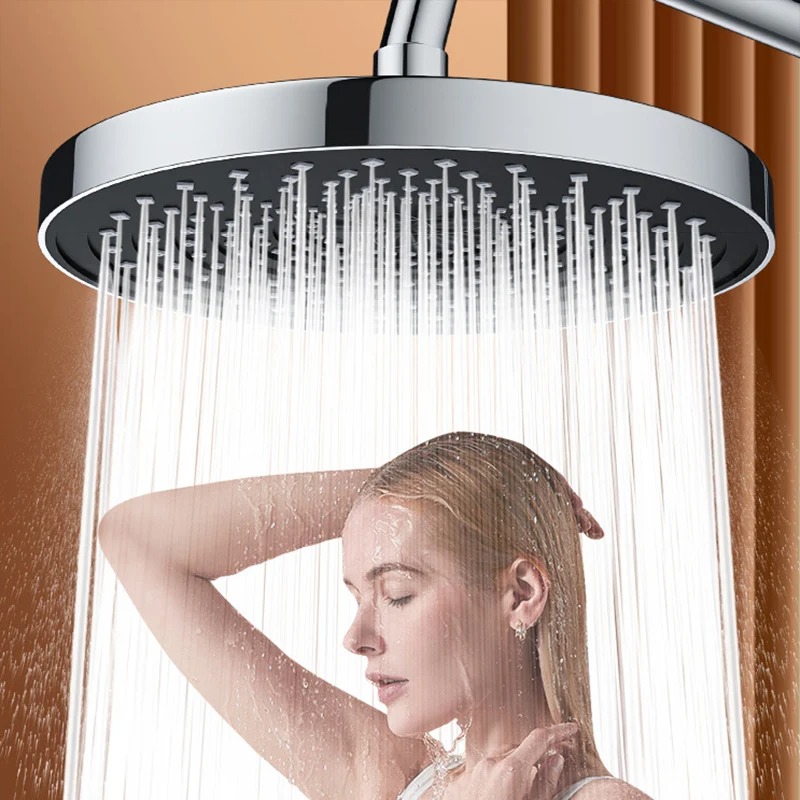 Top Spray Large Water Volume Booster Shower Head, Pressurised Home Bathroom Shower Head Set, Single Head High Flow