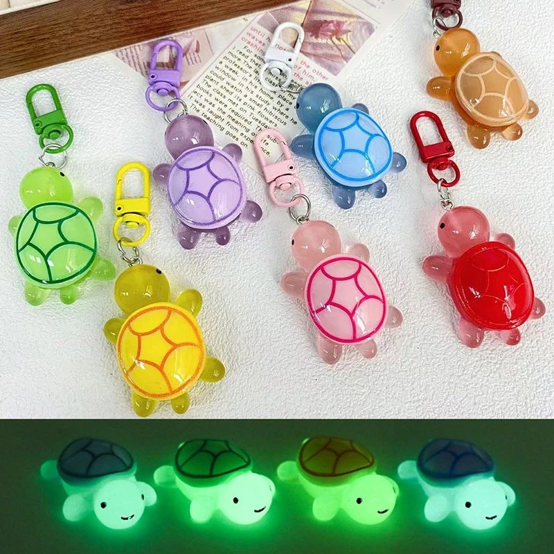 Glow Turtle Resin Keychain Ornament