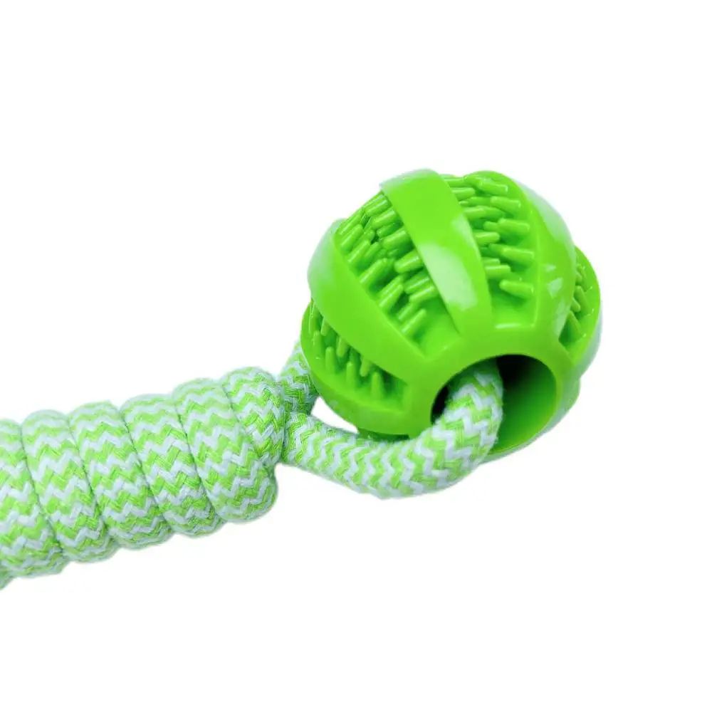 Interactive Dog Rope Toy Double Ball Treat Dispensing Chew Toy