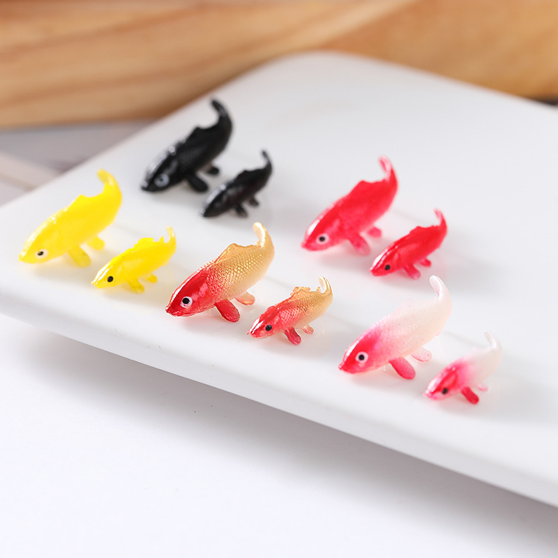 Soft PVC Goldfish Models Set for Epoxy Filling Crystal Ocean Resin 3D Mini Fish Modeling Filler