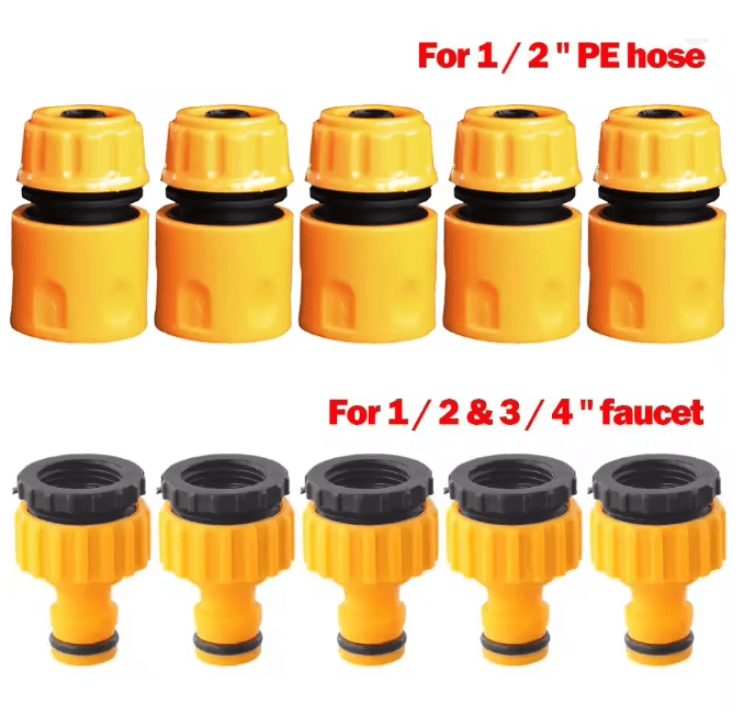 10 Piece Garden Hose Quick Connector Set Faucet Adapter for Irrigation