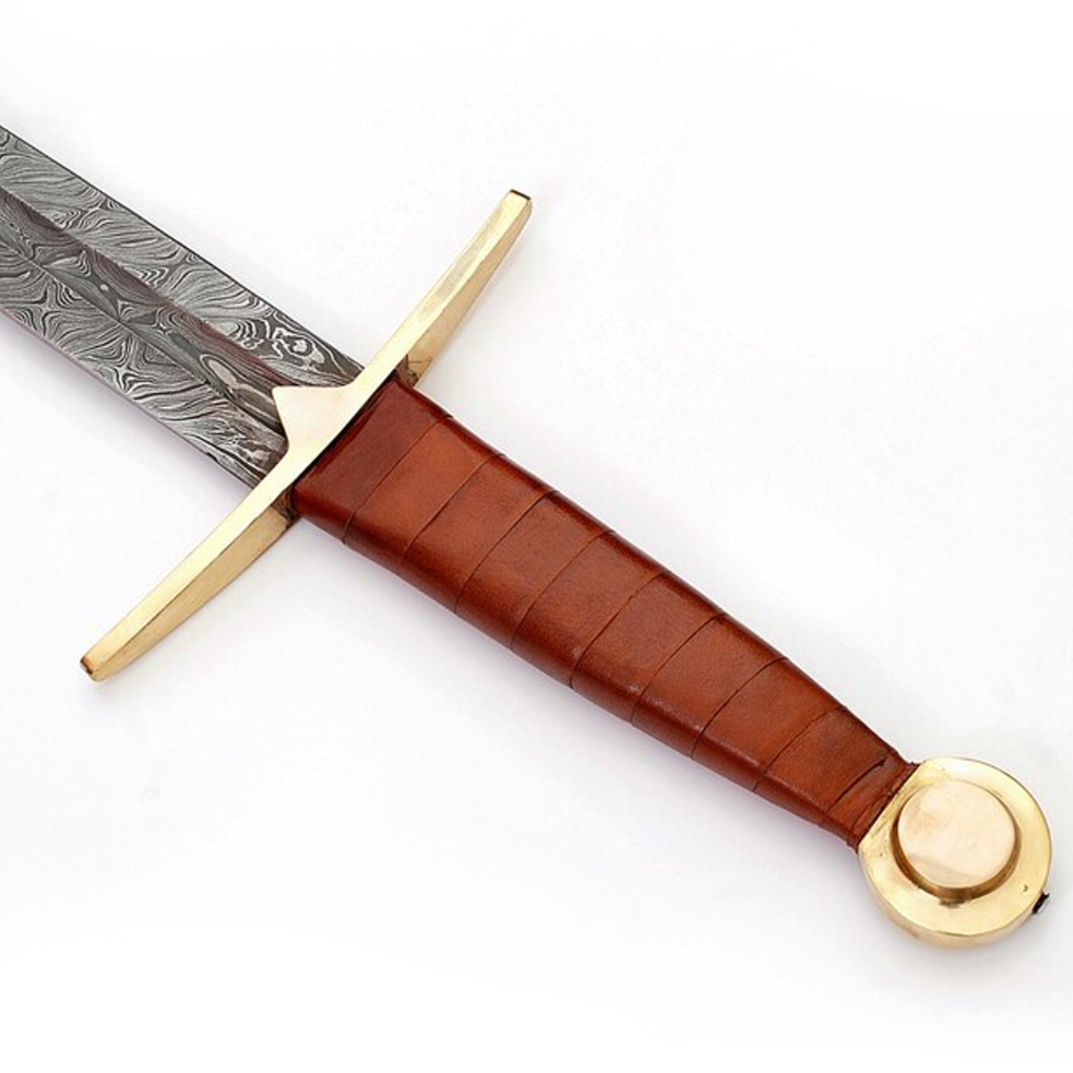 Wolfskin Raider Damascus Steel Viking Sword Full Tang