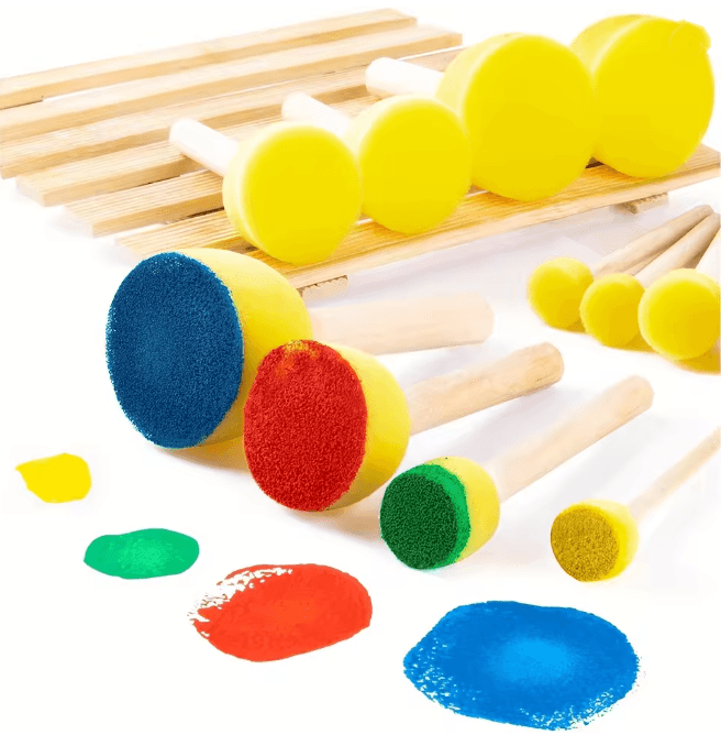 Yellow Mushroom Head Sponge Brush Set